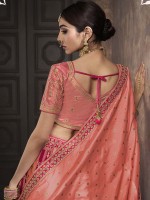 Peach Banarshi Silk Lehenga